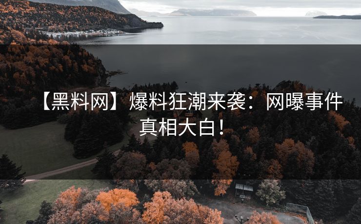 【黑料网】爆料狂潮来袭：网曝事件真相大白！