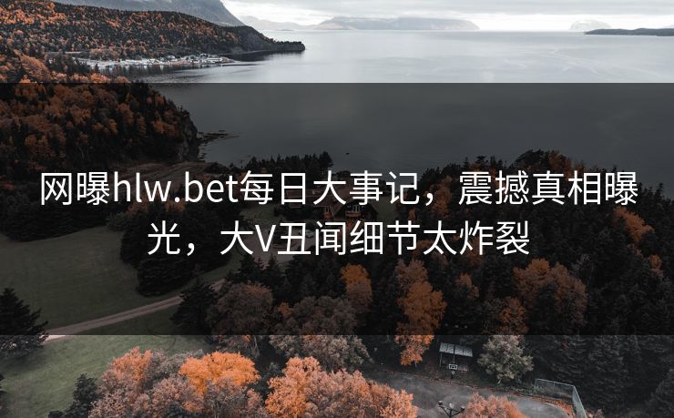 网曝hlw.bet每日大事记，震撼真相曝光，大V丑闻细节太炸裂