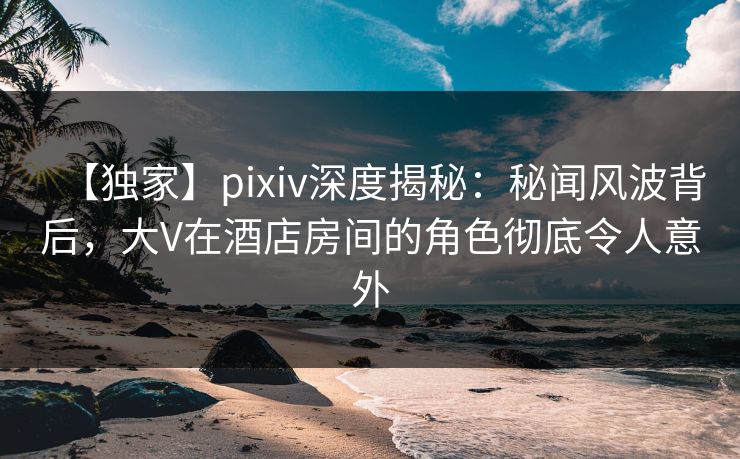 【独家】pixiv深度揭秘：秘闻风波背后，大V在酒店房间的角色彻底令人意外