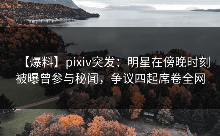 【爆料】pixiv突发：明星在傍晚时刻被曝曾参与秘闻，争议四起席卷全网