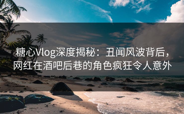 糖心Vlog深度揭秘：丑闻风波背后，网红在酒吧后巷的角色疯狂令人意外