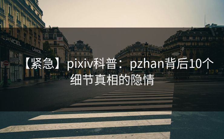 【紧急】pixiv科普：pzhan背后10个细节真相的隐情